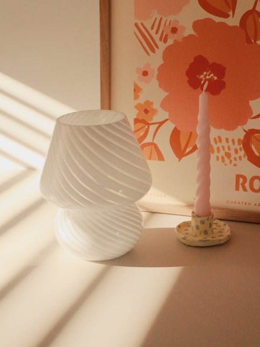 MAYA WHITE - Murano glass mushroom lamp