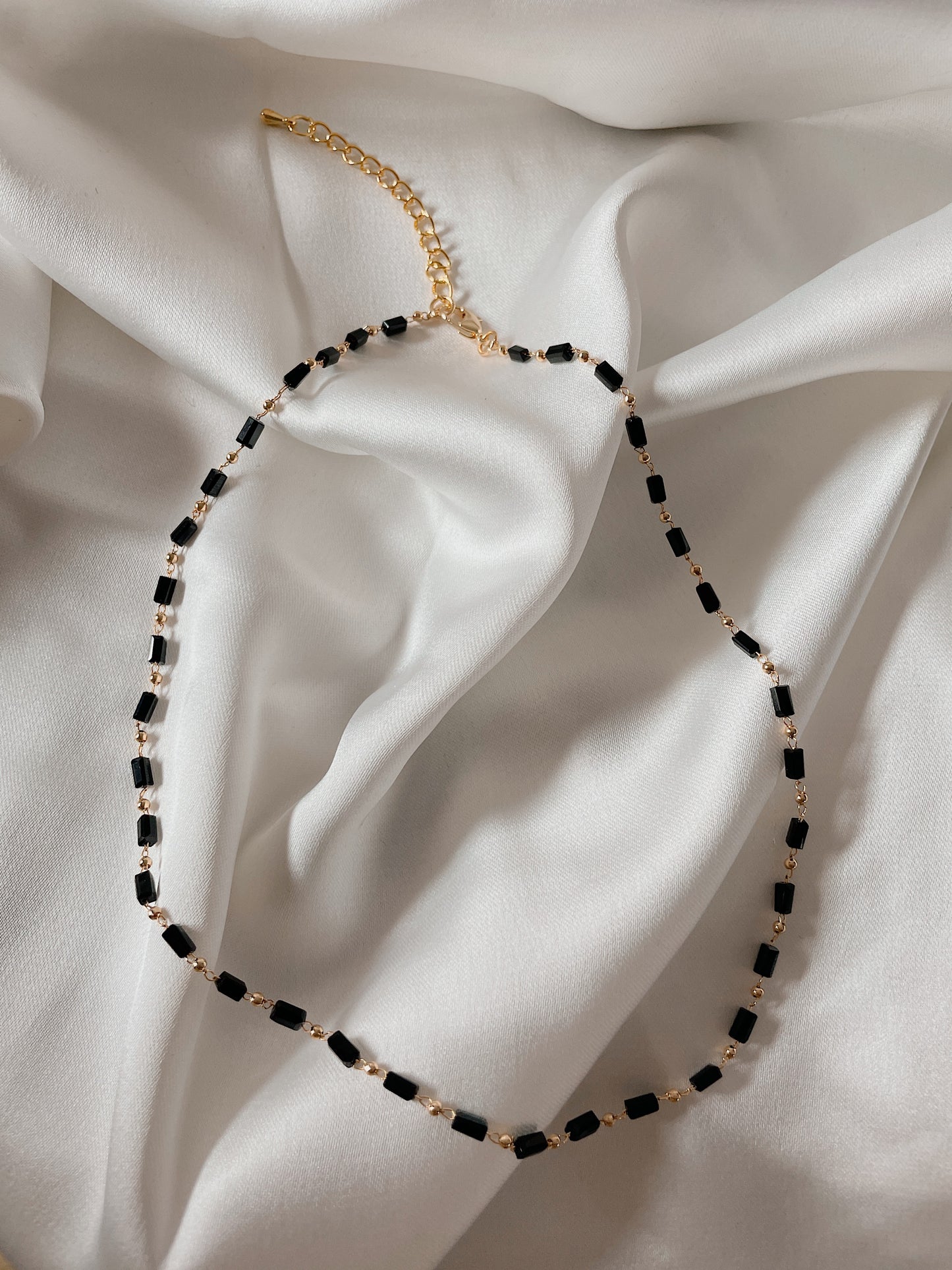 JENN - beaded 14k gold necklace