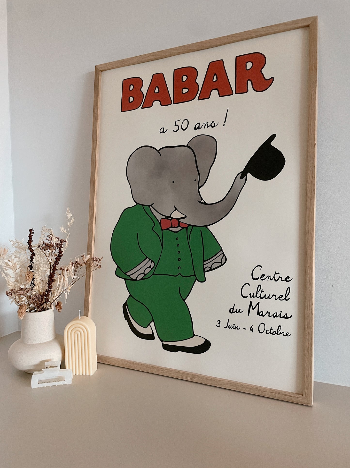 BABAR a 50 Ans - Jean De Brunhoff print 50x70
