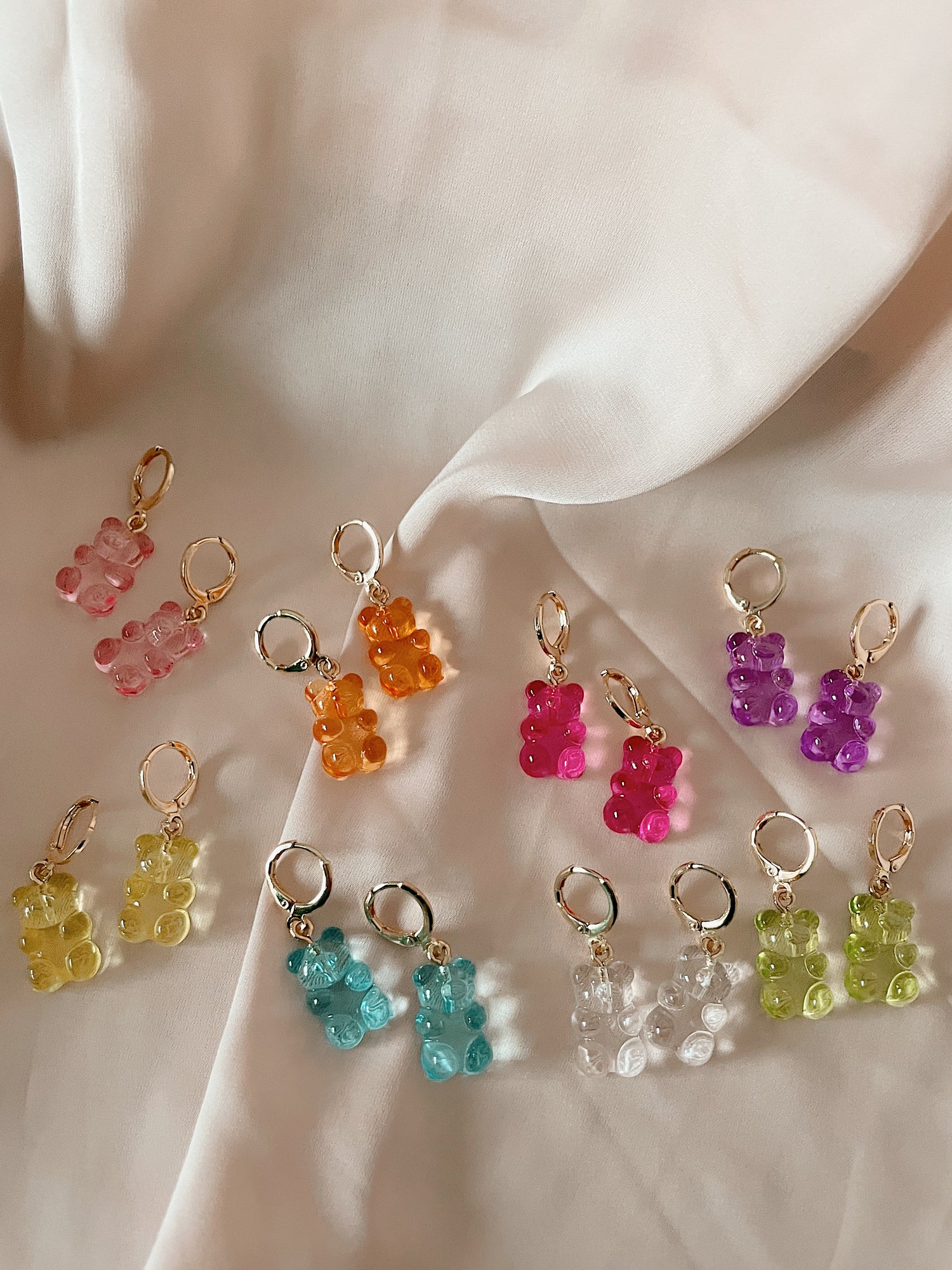 Teddy bear hoop earrings | Various colors | Collection 2021 | Subdued